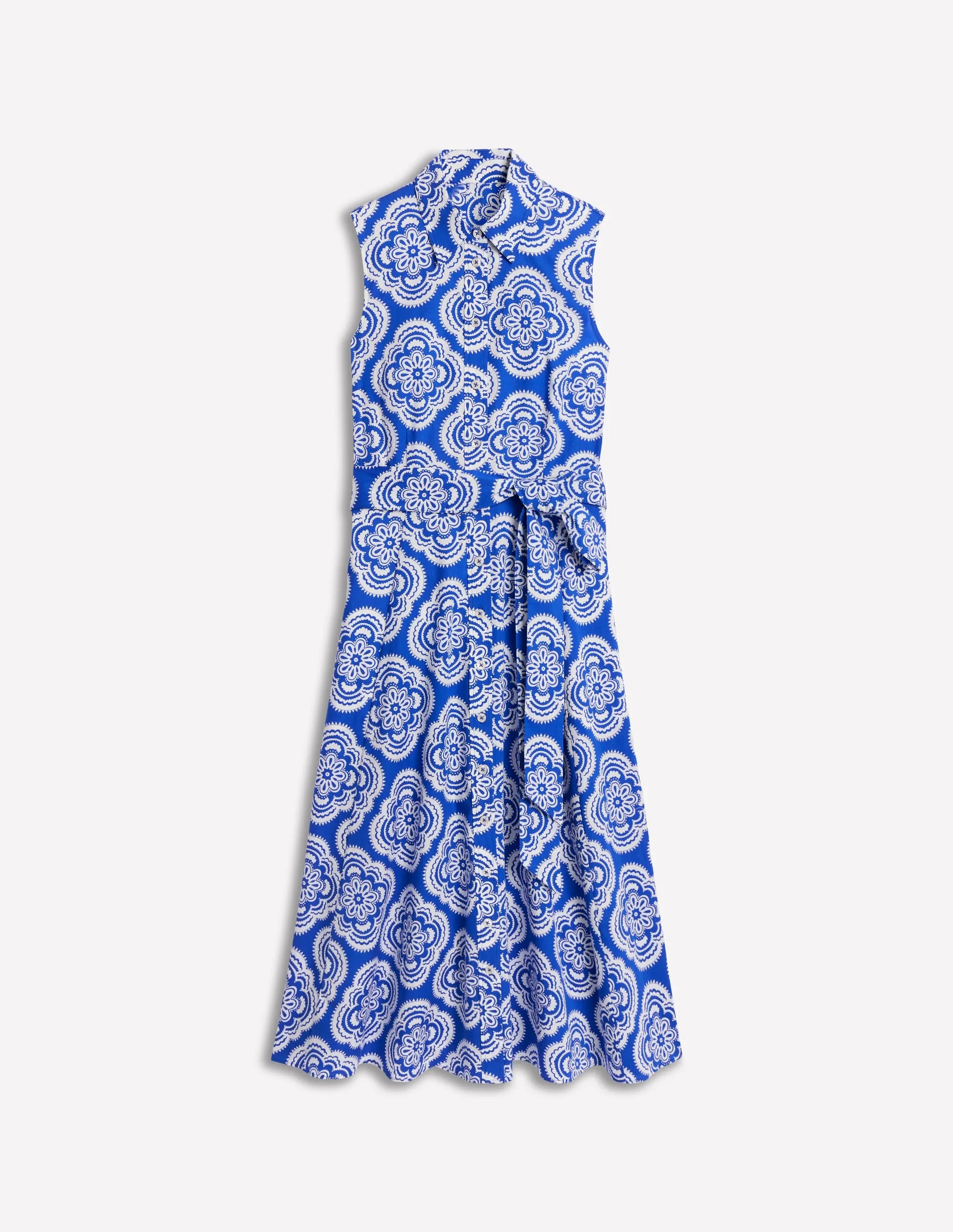 Amy Sleeveless Shirt Dress-Gallery Blue. Botanic Blush