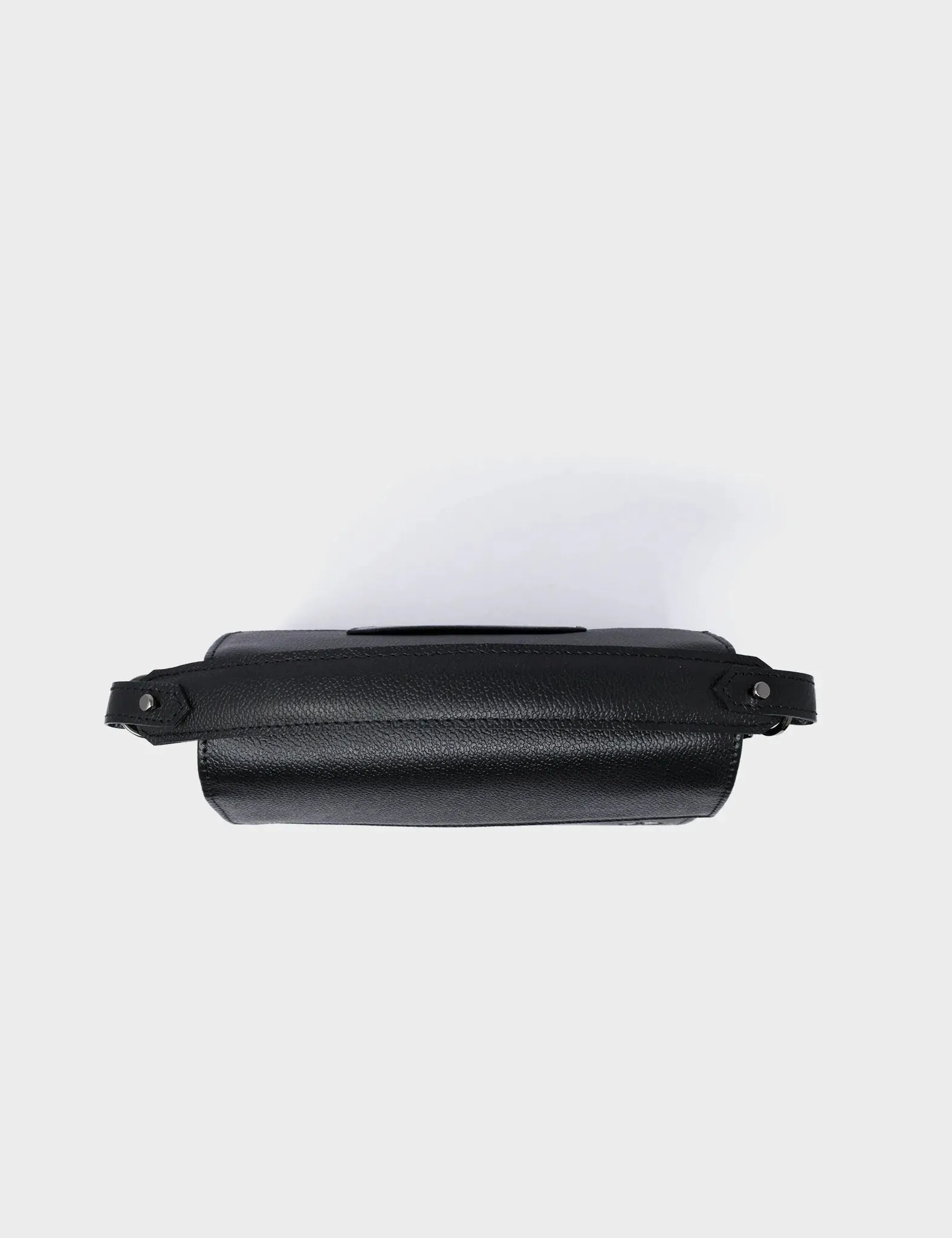Anastasio Mini Crossbody Handbag Black Leather - All Over Eyes Embroidery