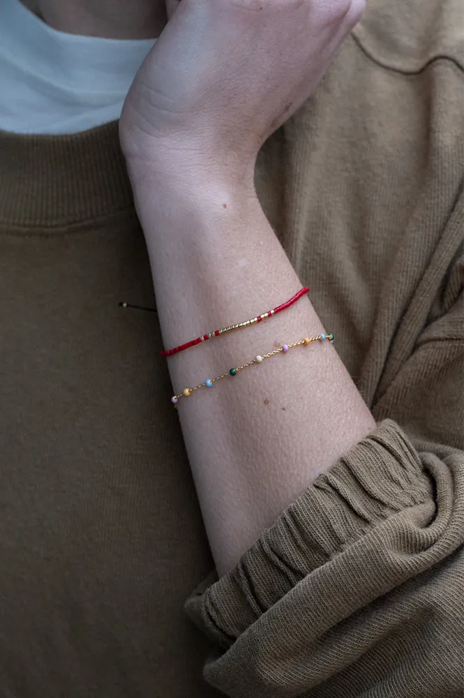 Atelline Miyuki Bead Red Bracelet