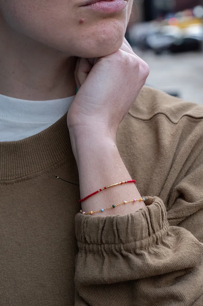 Atelline Miyuki Bead Red Bracelet