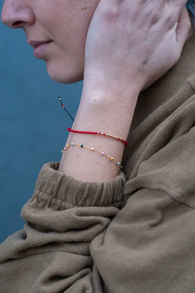 Atelline Miyuki Bead Red Bracelet