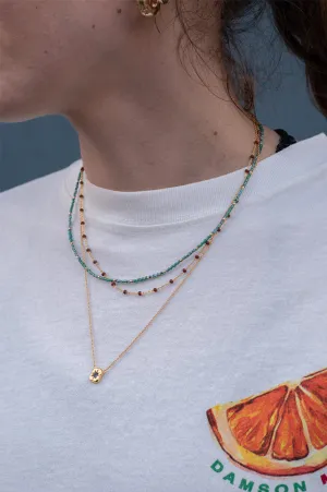 Atelline Miyuki Bead Turquoise Necklace