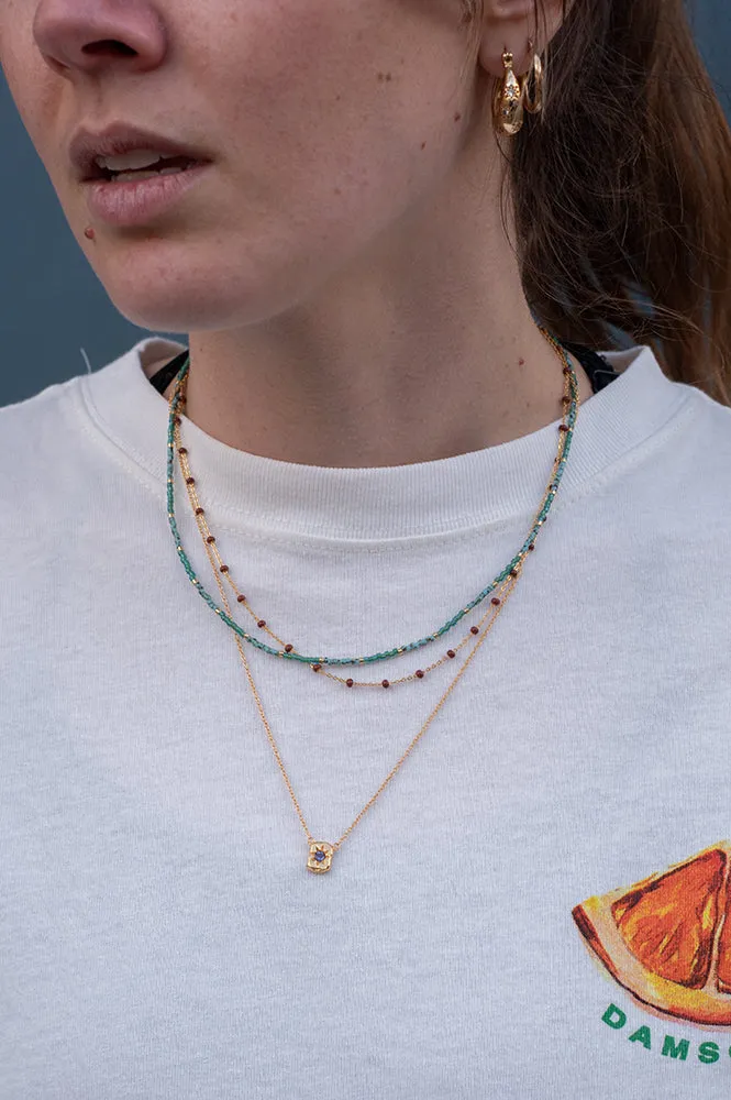 Atelline Miyuki Bead Turquoise Necklace
