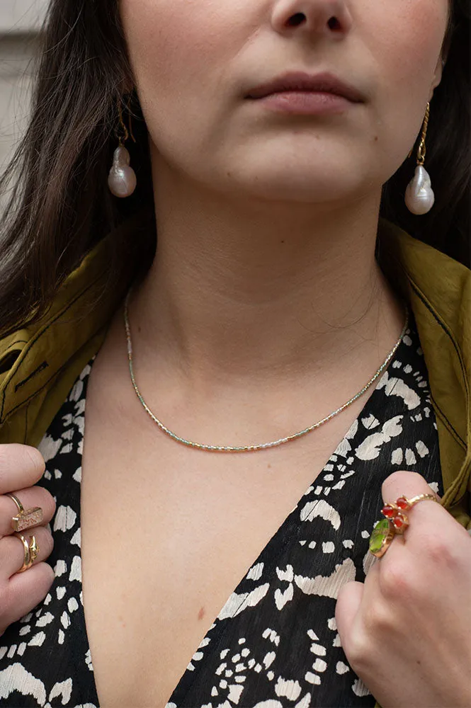 Atelline Miyuki Bead White Necklace