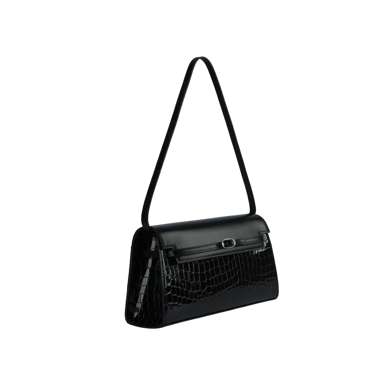 Black Croc Shoulder Bag (Limited Edition. Pre-Order Only)