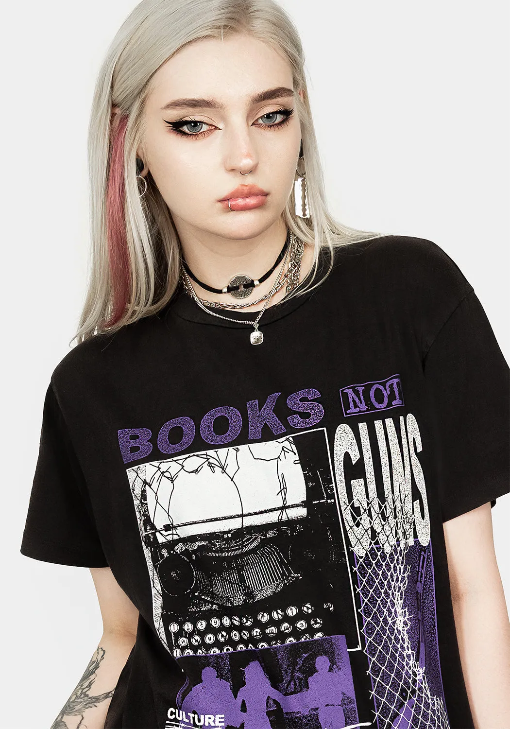 Books Vintage Black Washed T-Shirt