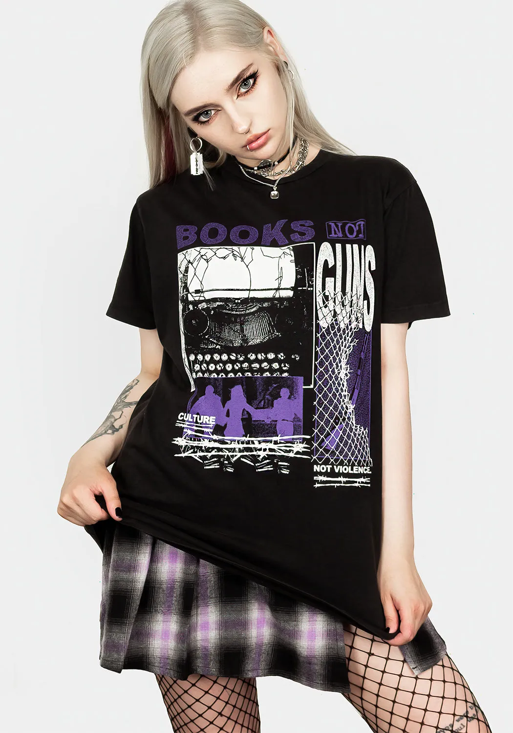 Books Vintage Black Washed T-Shirt