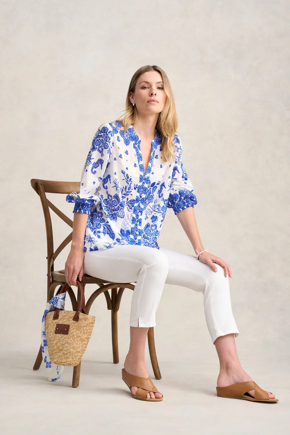 Border Printed Shirt - Toile De Seaside