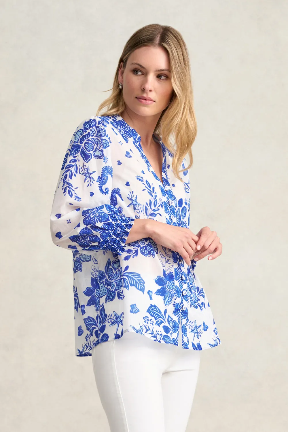 Border Printed Shirt - Toile De Seaside
