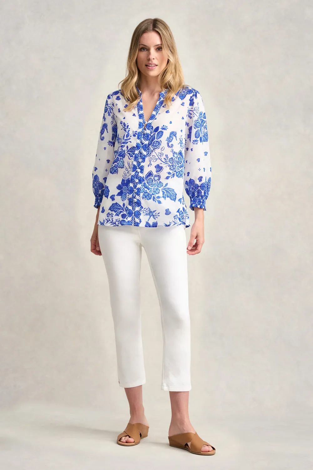 Border Printed Shirt - Toile De Seaside