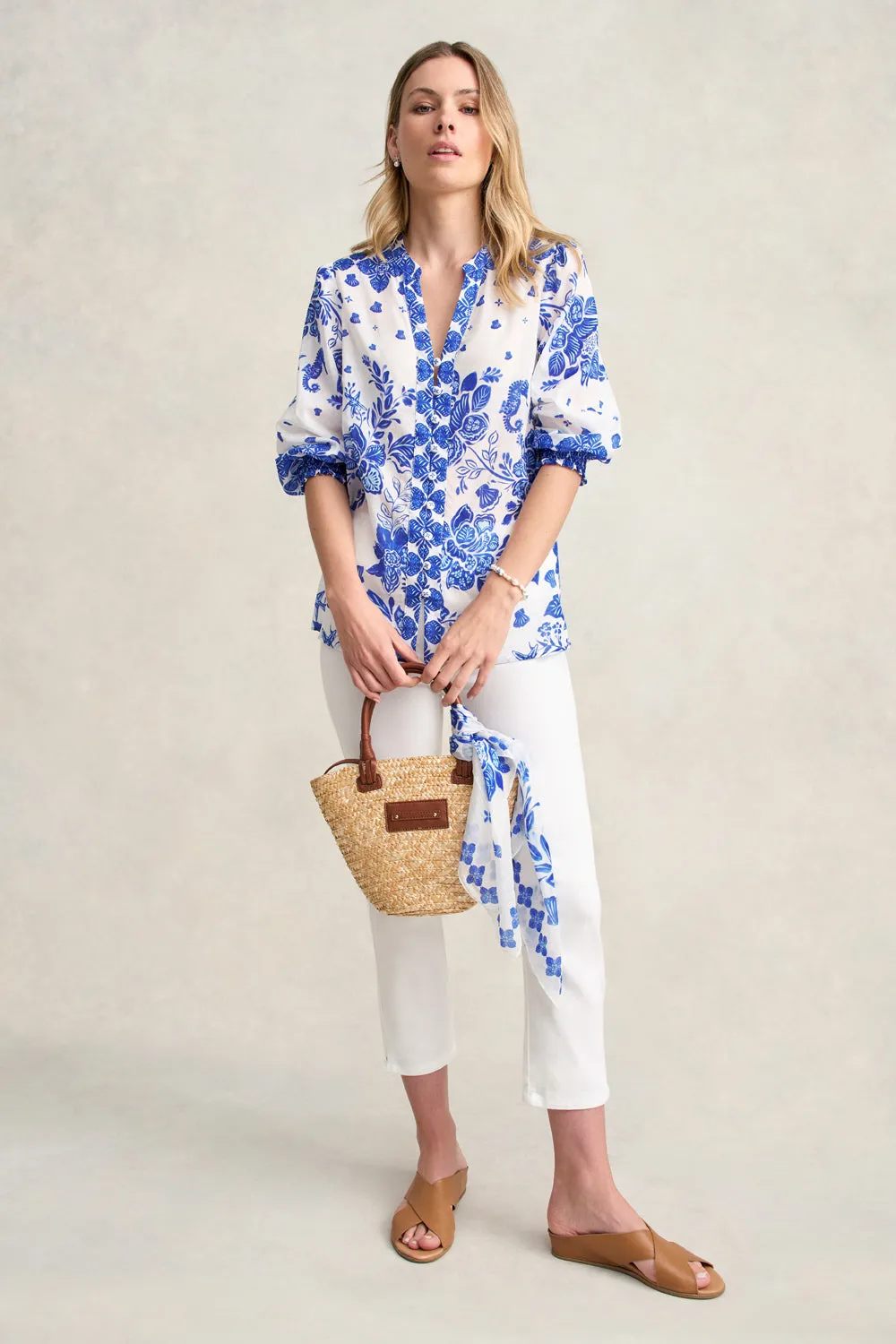 Border Printed Shirt - Toile De Seaside
