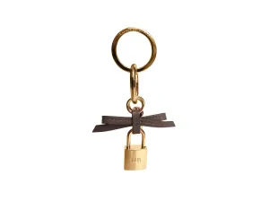 Bow and Padlock Keyring/Bag Charm - Caribou - Taupe