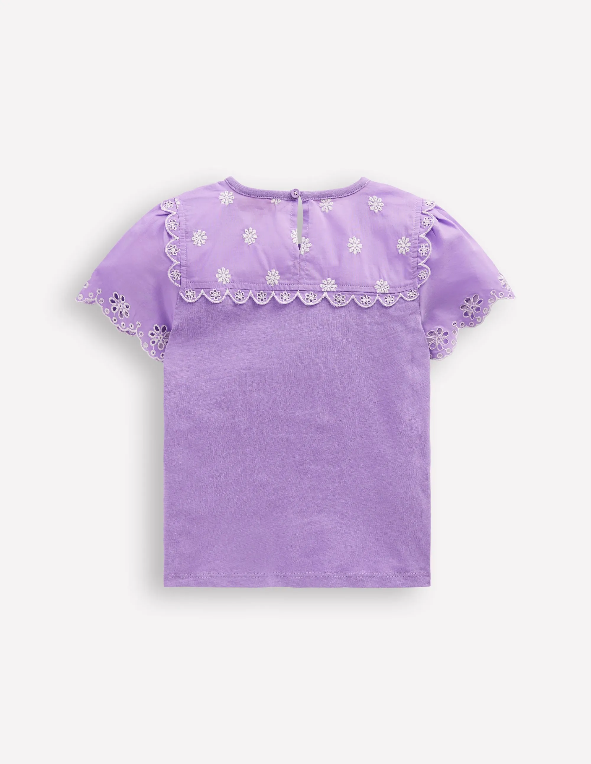 Broderie Sleeve Tee-Aster Purple