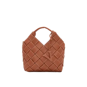 Caramel Woven Basket Bag