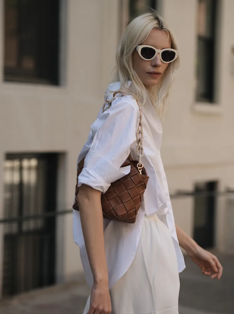 Caramel Woven Basket Bag