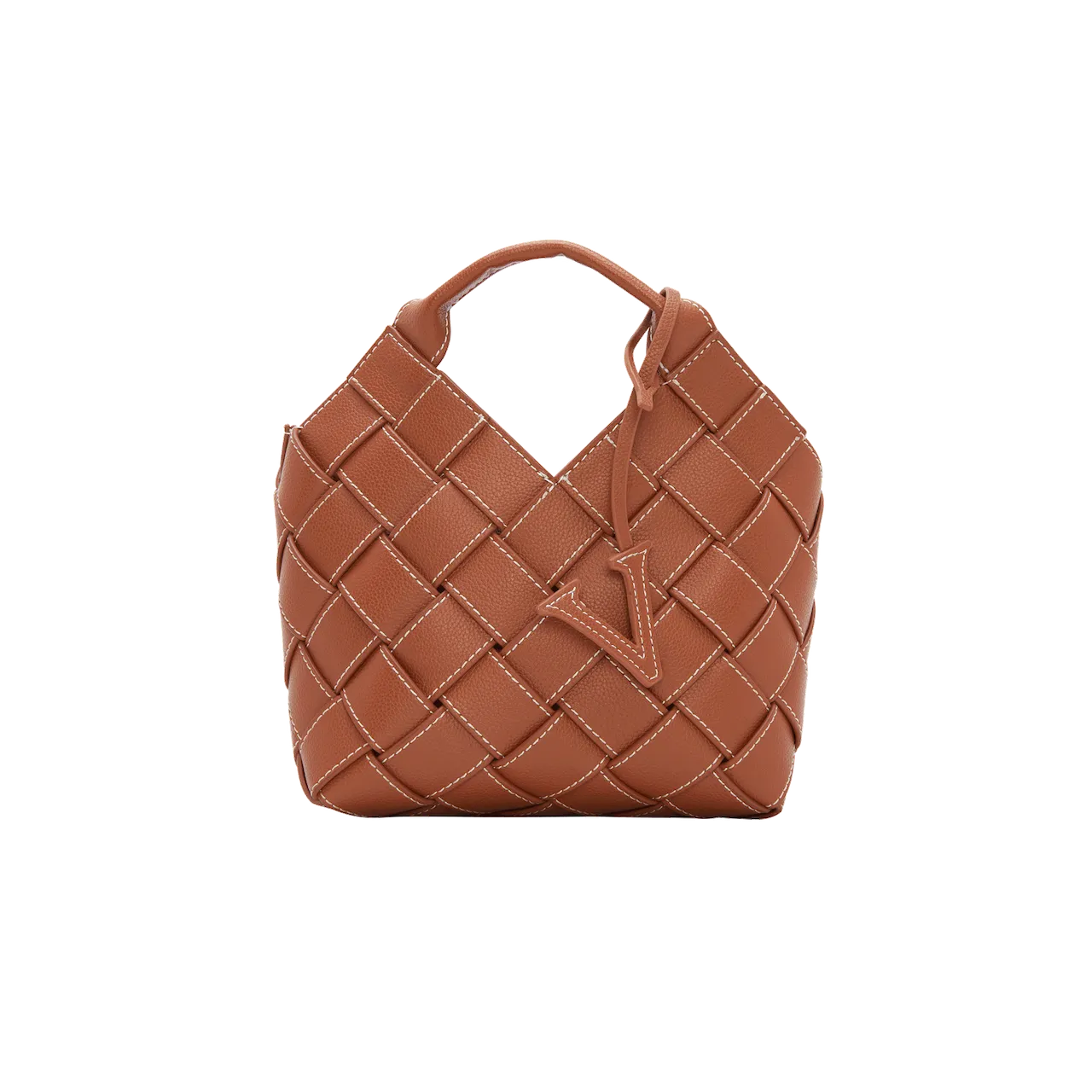 Caramel Woven Basket Bag