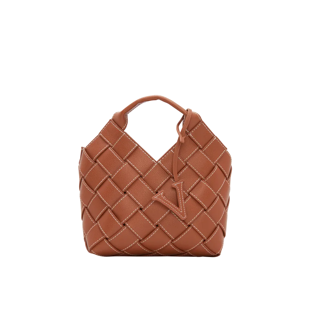 Caramel Woven Basket Bag