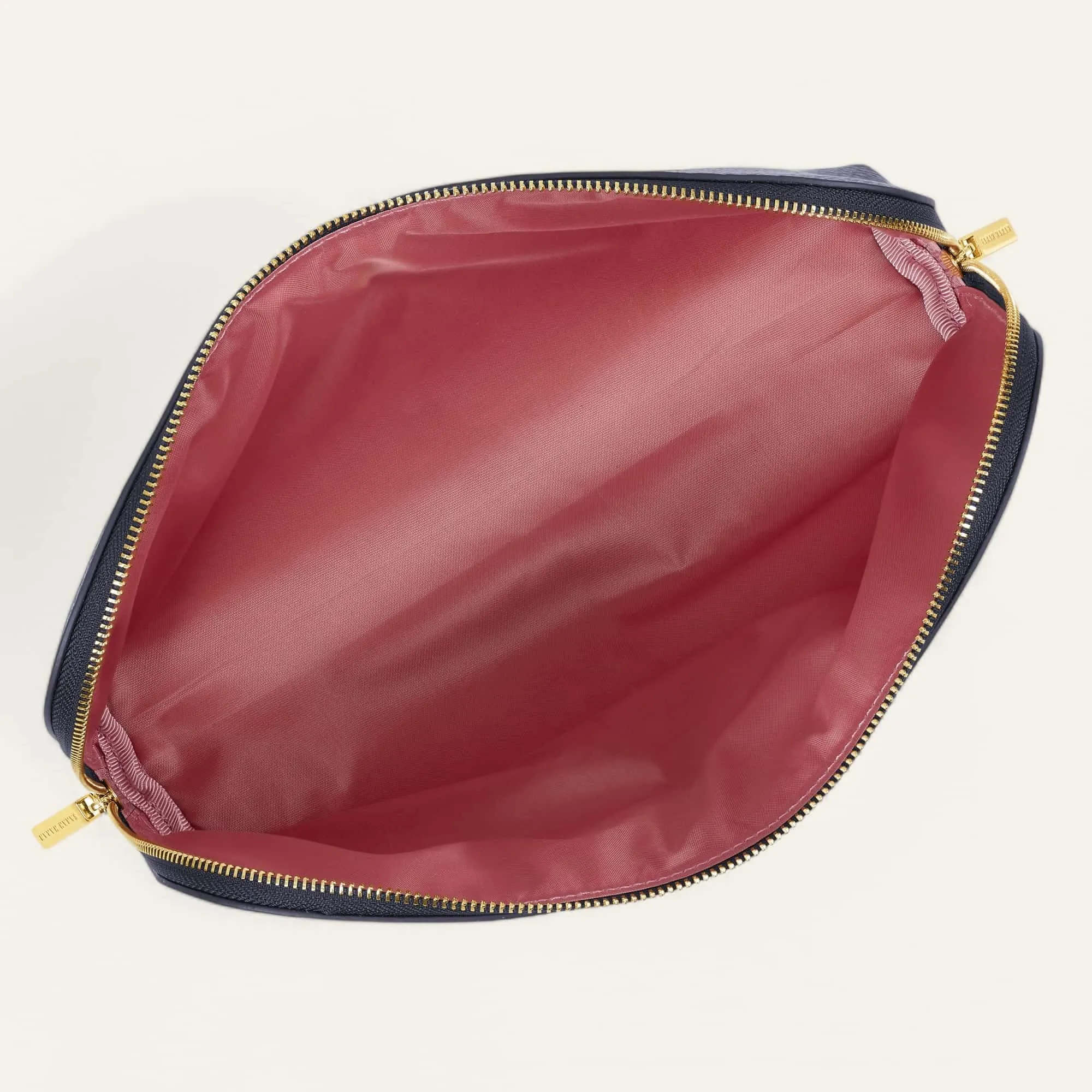 Carnation Cosmetic Bag | Navy with Gold hardware (Large)
