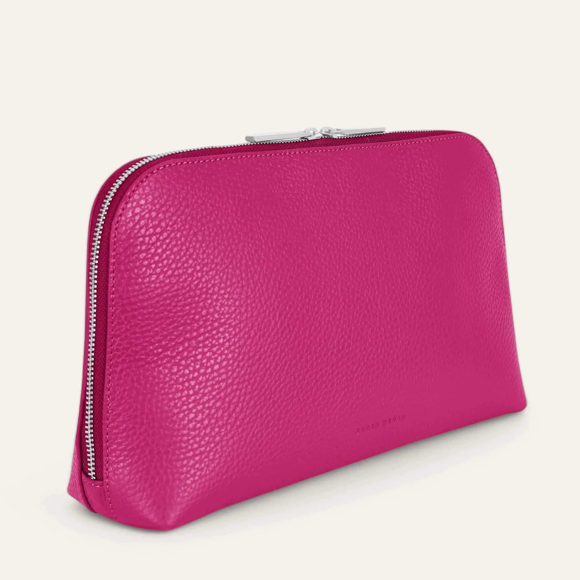 Carnation Cosmetic Bag | Orchid with Silver hardware (Large)