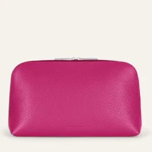 Carnation Cosmetic Bag | Orchid with Silver hardware (Large)