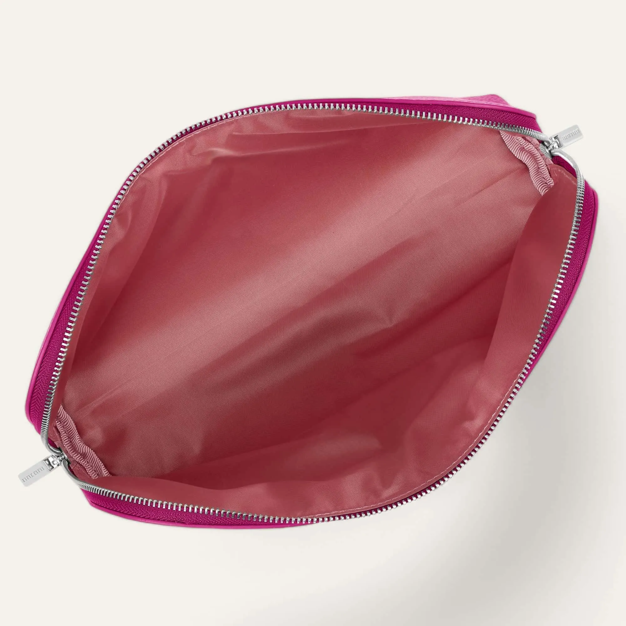 Carnation Cosmetic Bag | Orchid with Silver hardware (Large)