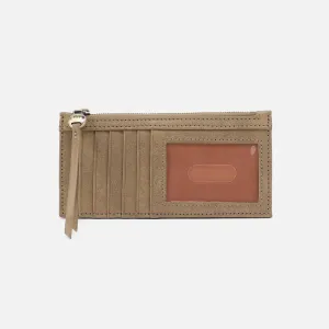 Carte Card Case In Metallic Leather - Burnished Sage