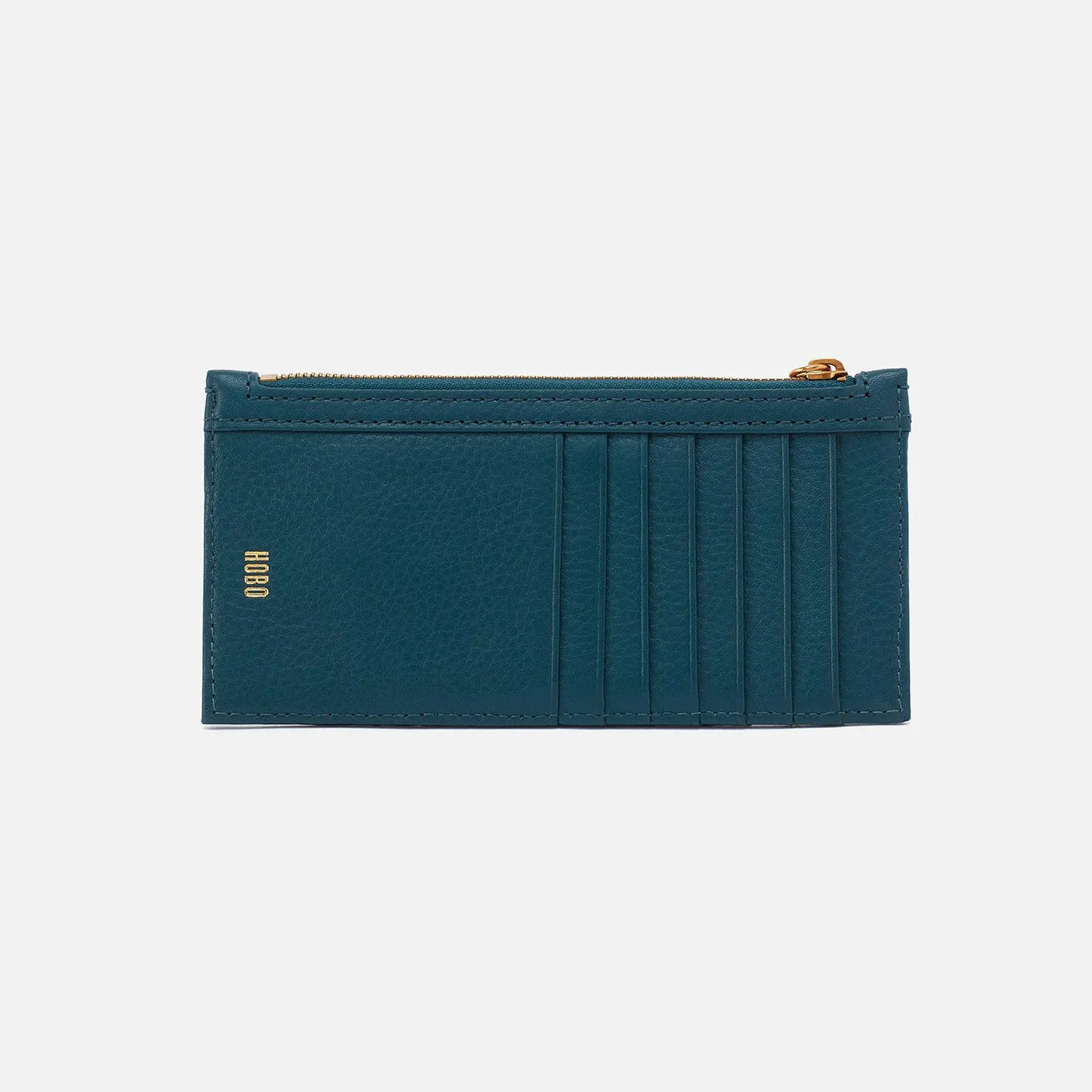 Carte Card Case In Pebbled Leather - Midnight Teal
