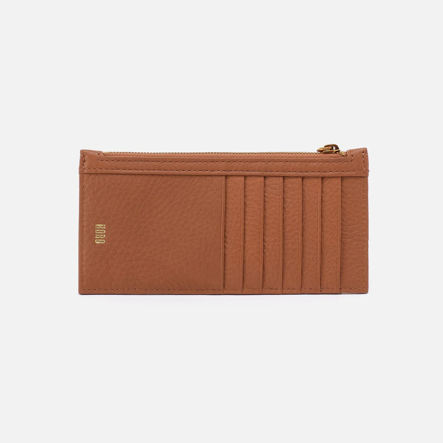 Carte Card Case In Pebbled Leather - Warm Honey