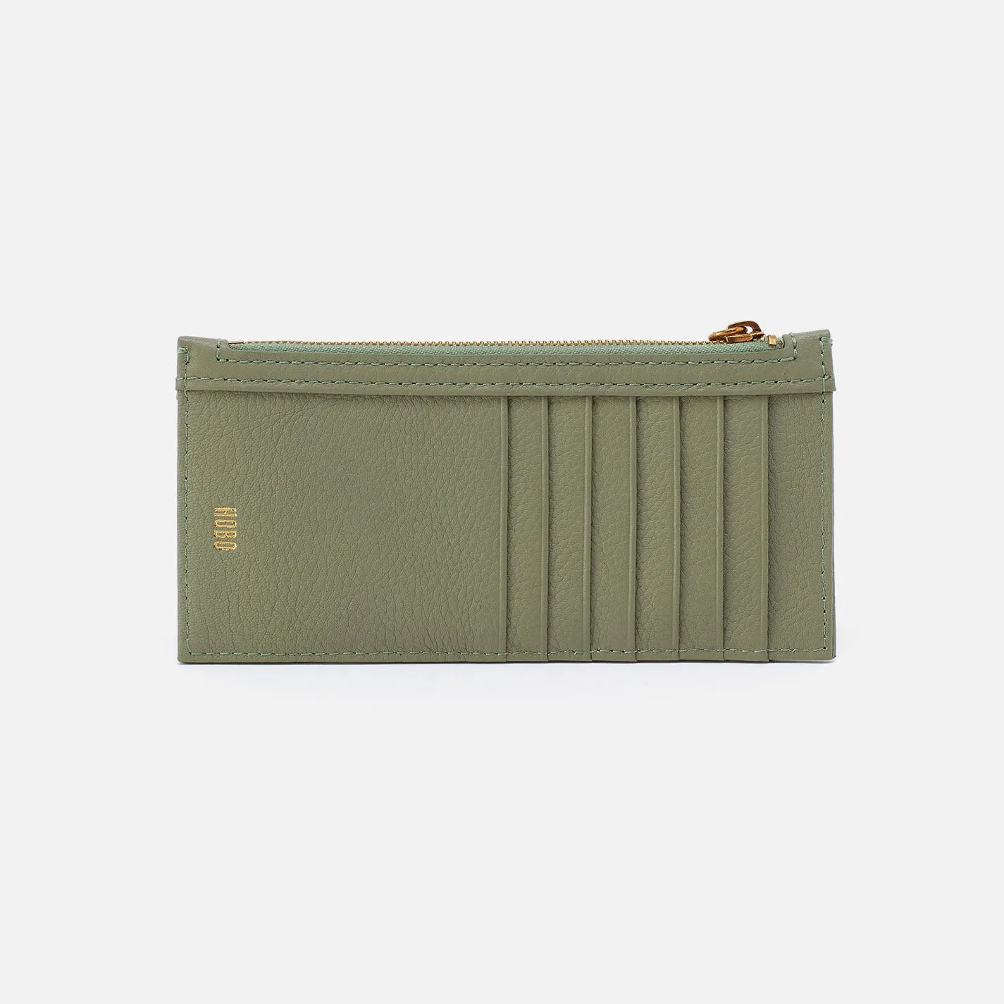 Carte Card Case In Pebbled Leather - Watercress