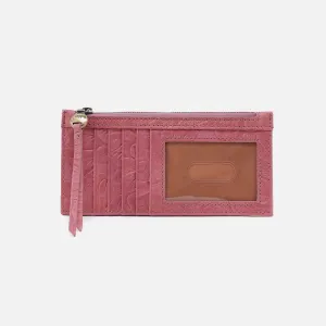 Carte Card Case In Tooled Embossed Leather - Mauve Tooled Emboss