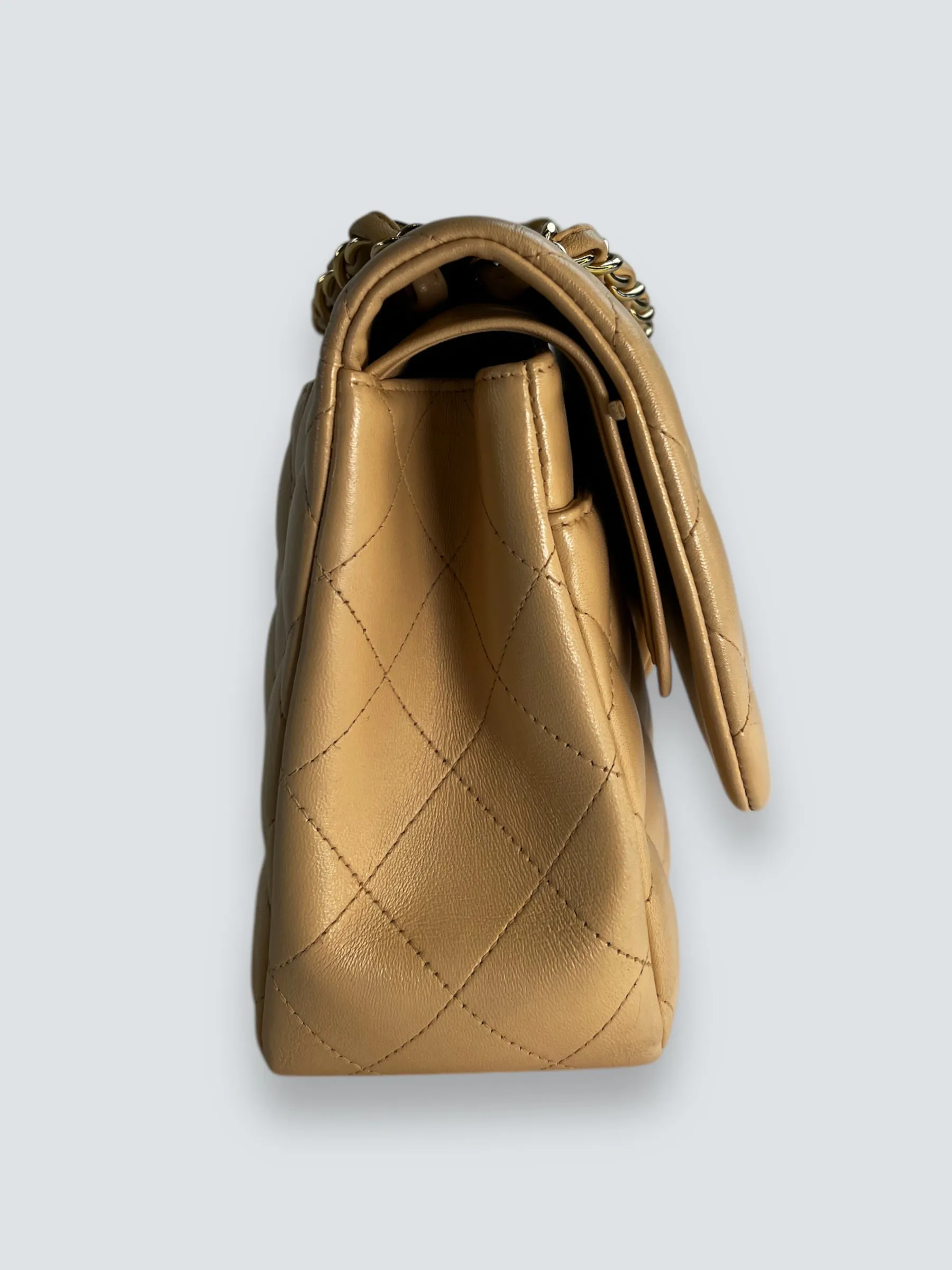 Chanel Ceam Lambskin Leather Classic Jumbo Double Flap