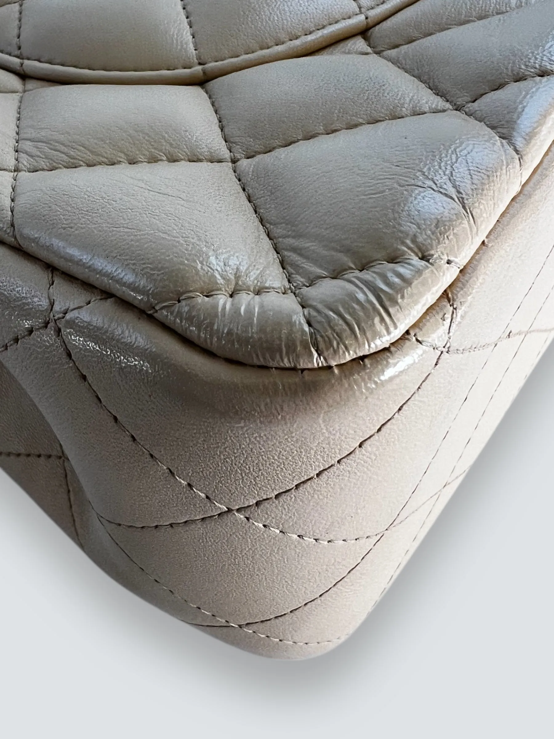 Chanel Ceam Lambskin Leather Classic Jumbo Double Flap
