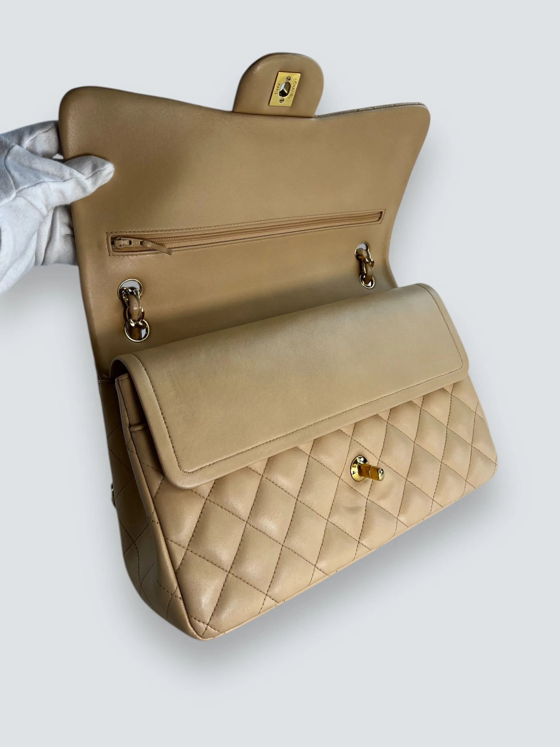 Chanel Ceam Lambskin Leather Classic Jumbo Double Flap