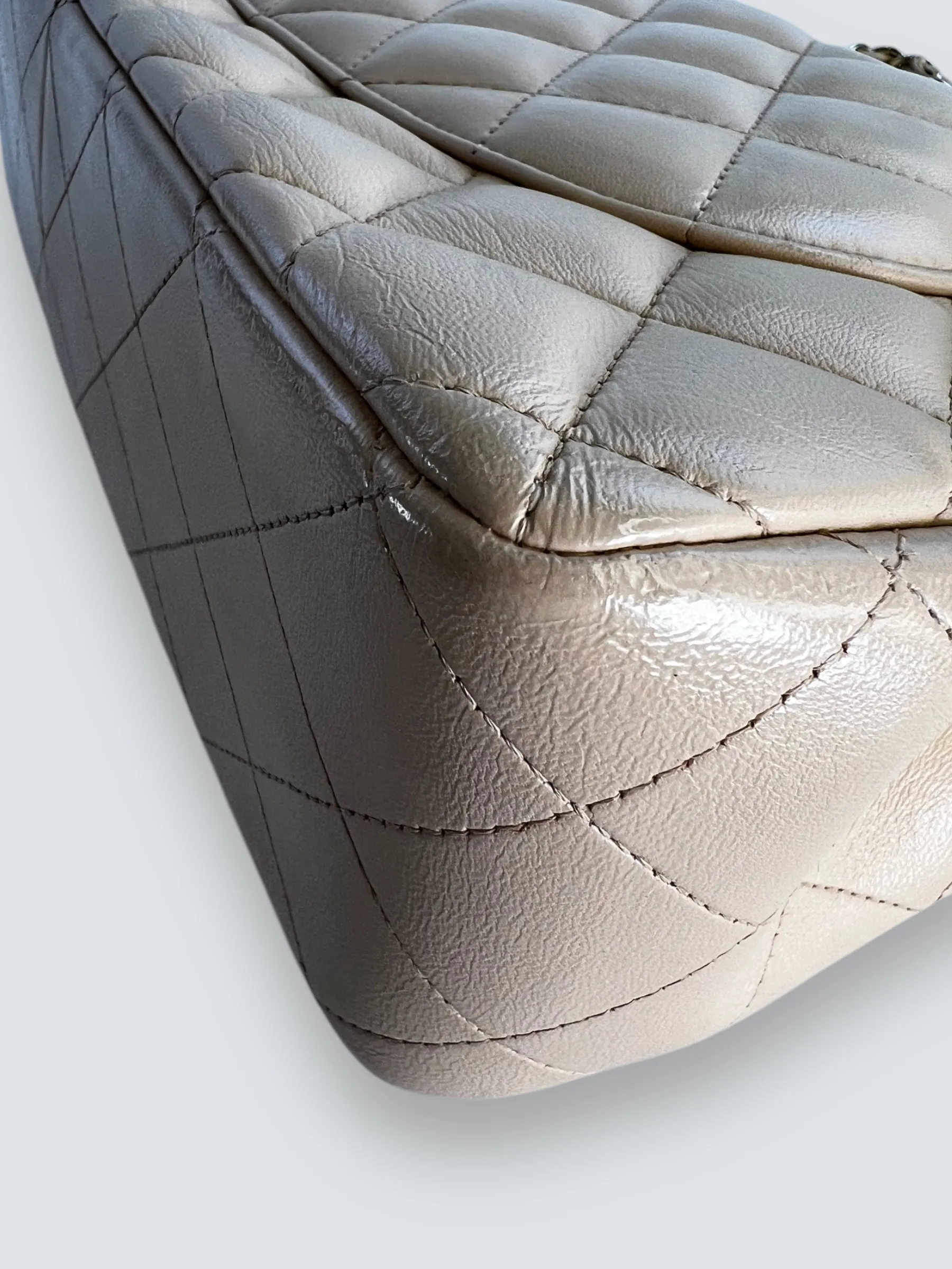 Chanel Ceam Lambskin Leather Classic Jumbo Double Flap