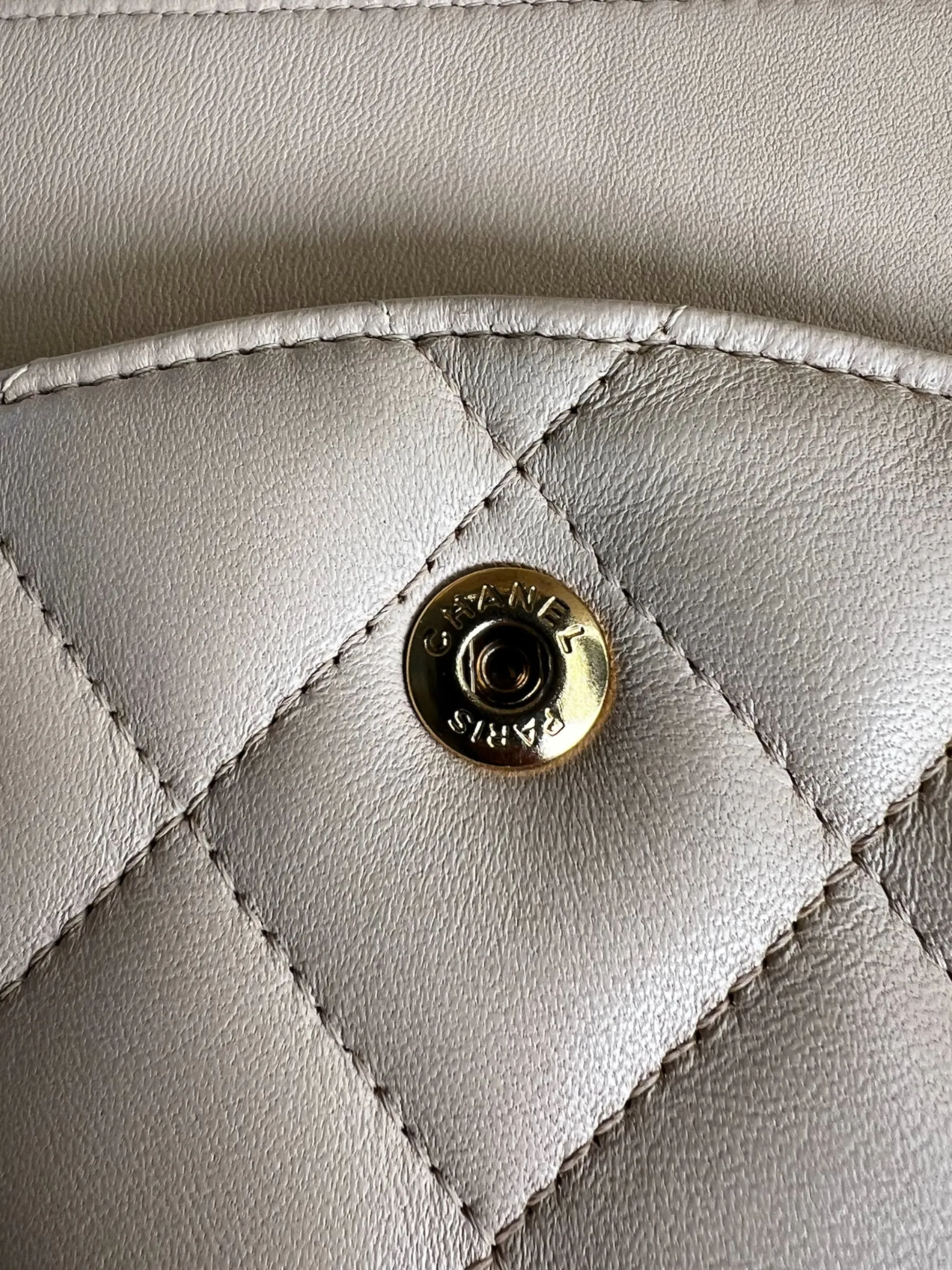Chanel Ceam Lambskin Leather Classic Jumbo Double Flap