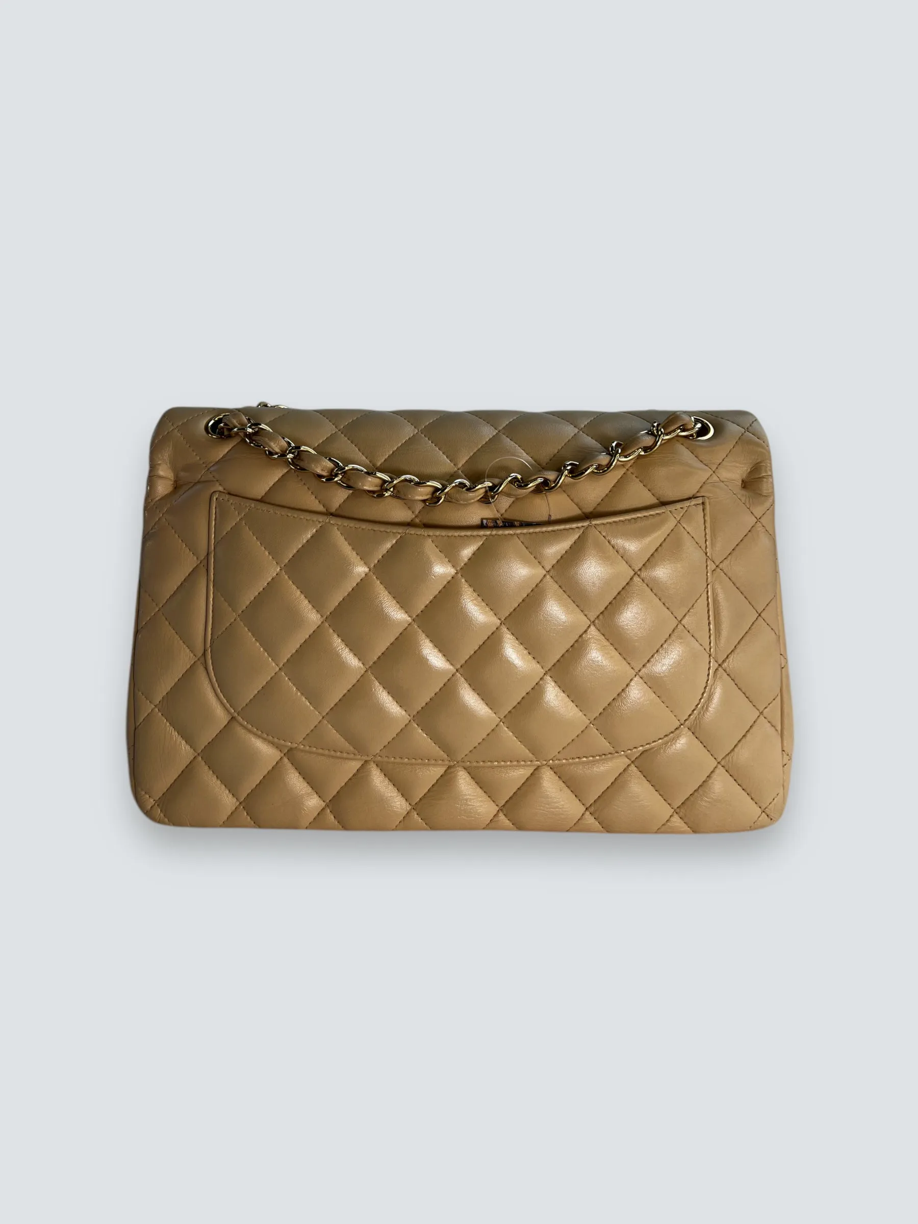 Chanel Ceam Lambskin Leather Classic Jumbo Double Flap