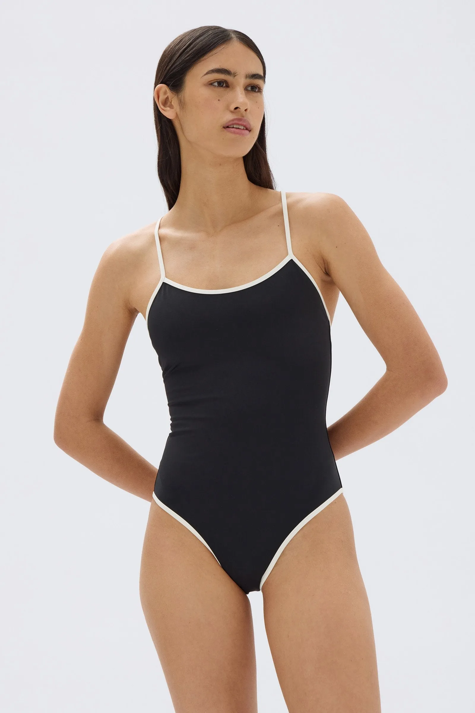 Contrast Cross Back One Piece