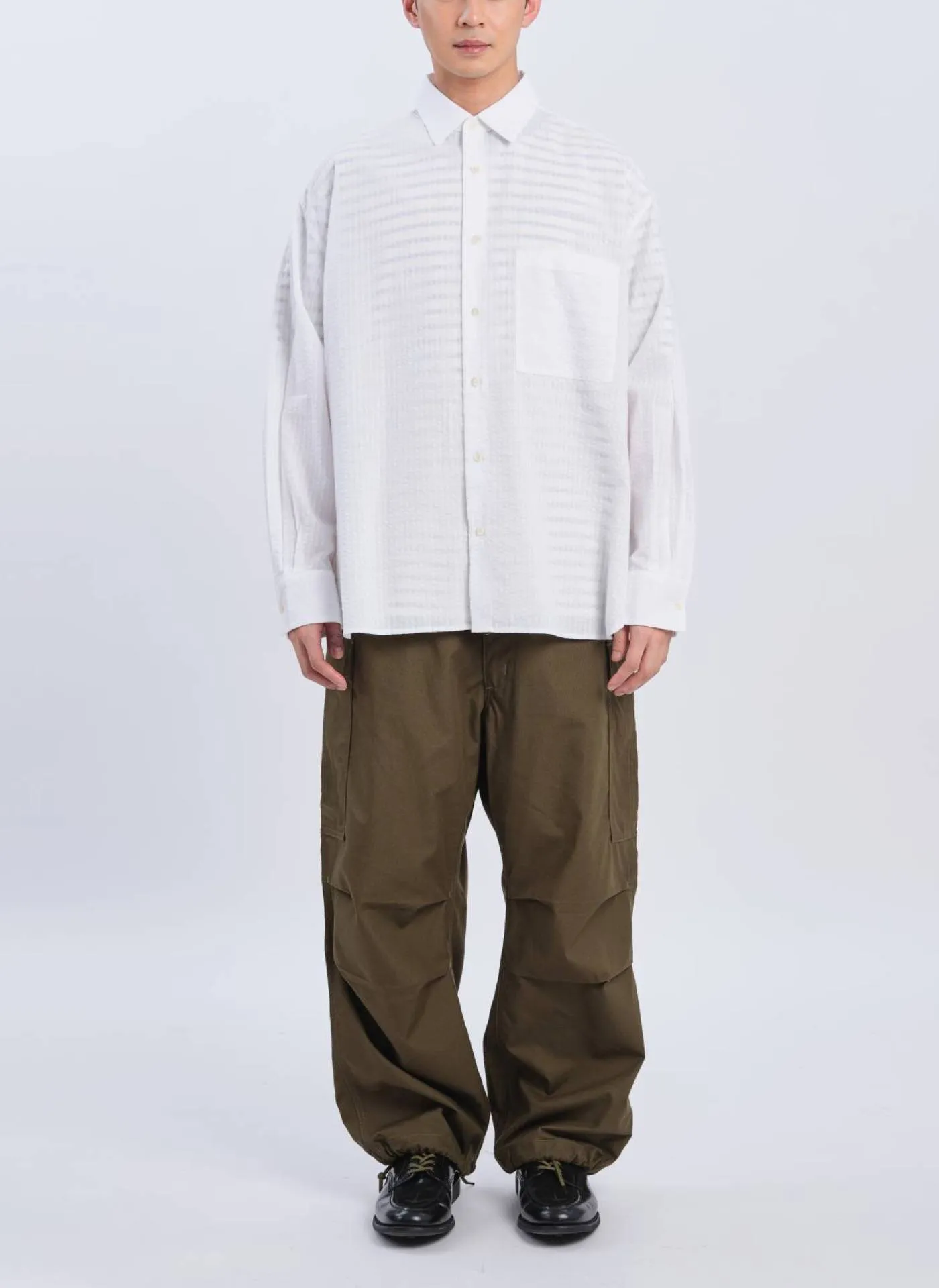 Cotton Seersuckers Classic Collar Shirt