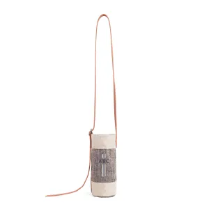 Crossbody Bottle Bag in Chambray with Monogram