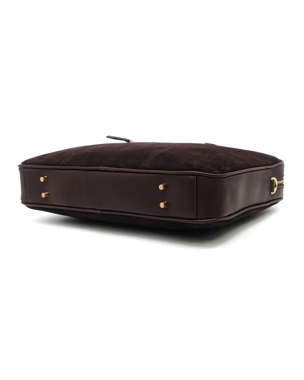 Dark Choco Suede Computer Briefcase