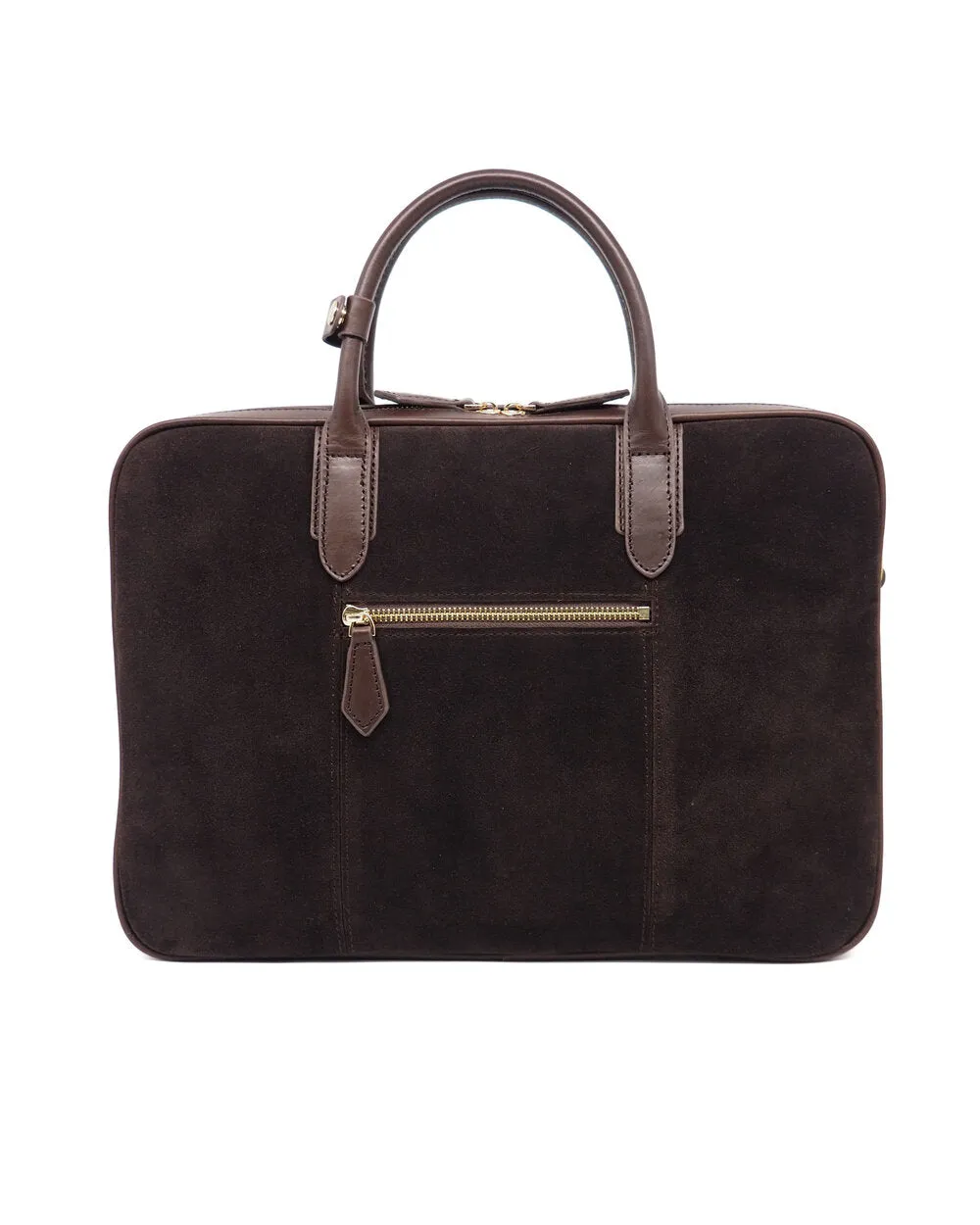 Dark Choco Suede Computer Briefcase