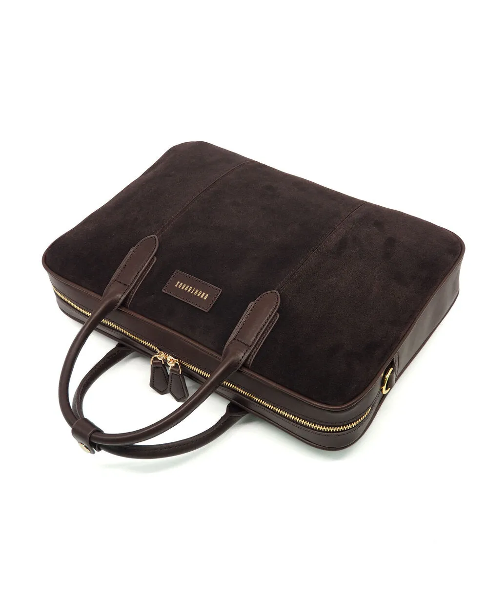 Dark Choco Suede Computer Briefcase