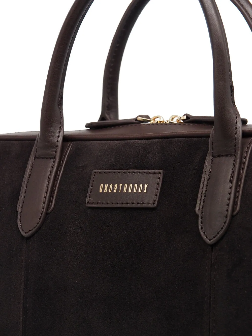 Dark Choco Suede Computer Briefcase