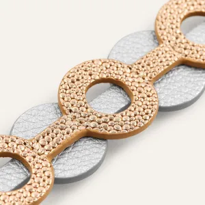 Deco Discs | Blush Rose Soft Metallic Silver with Silver hardware