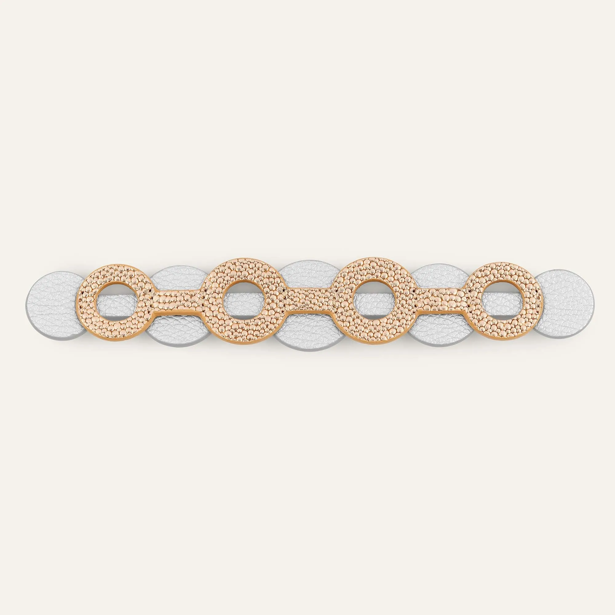 Deco Discs | Blush Rose Soft Metallic Silver with Silver hardware