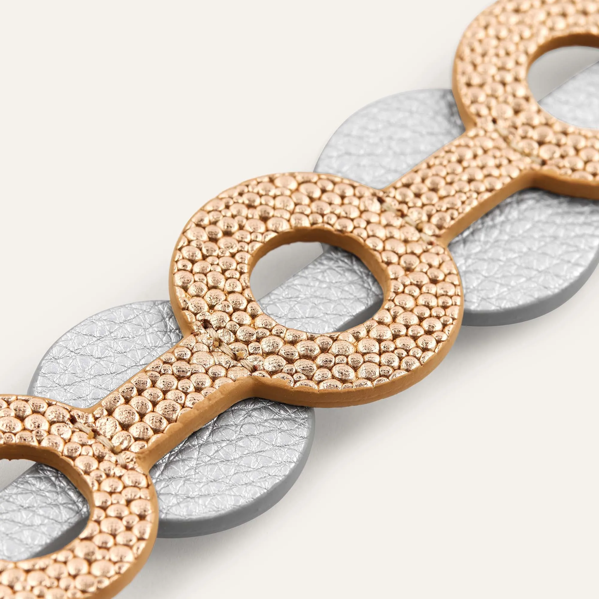 Deco Discs | Blush Rose Soft Metallic Silver with Silver hardware