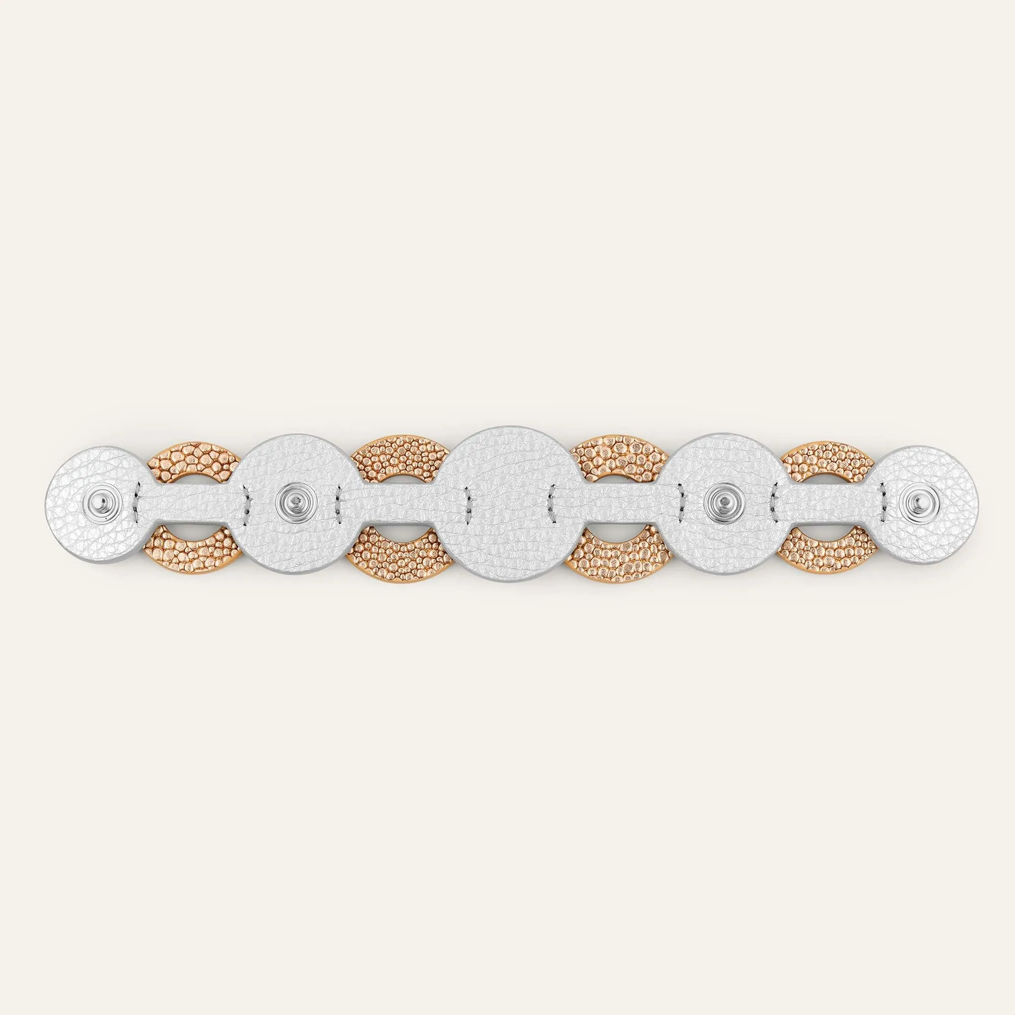 Deco Discs | Blush Rose Soft Metallic Silver with Silver hardware