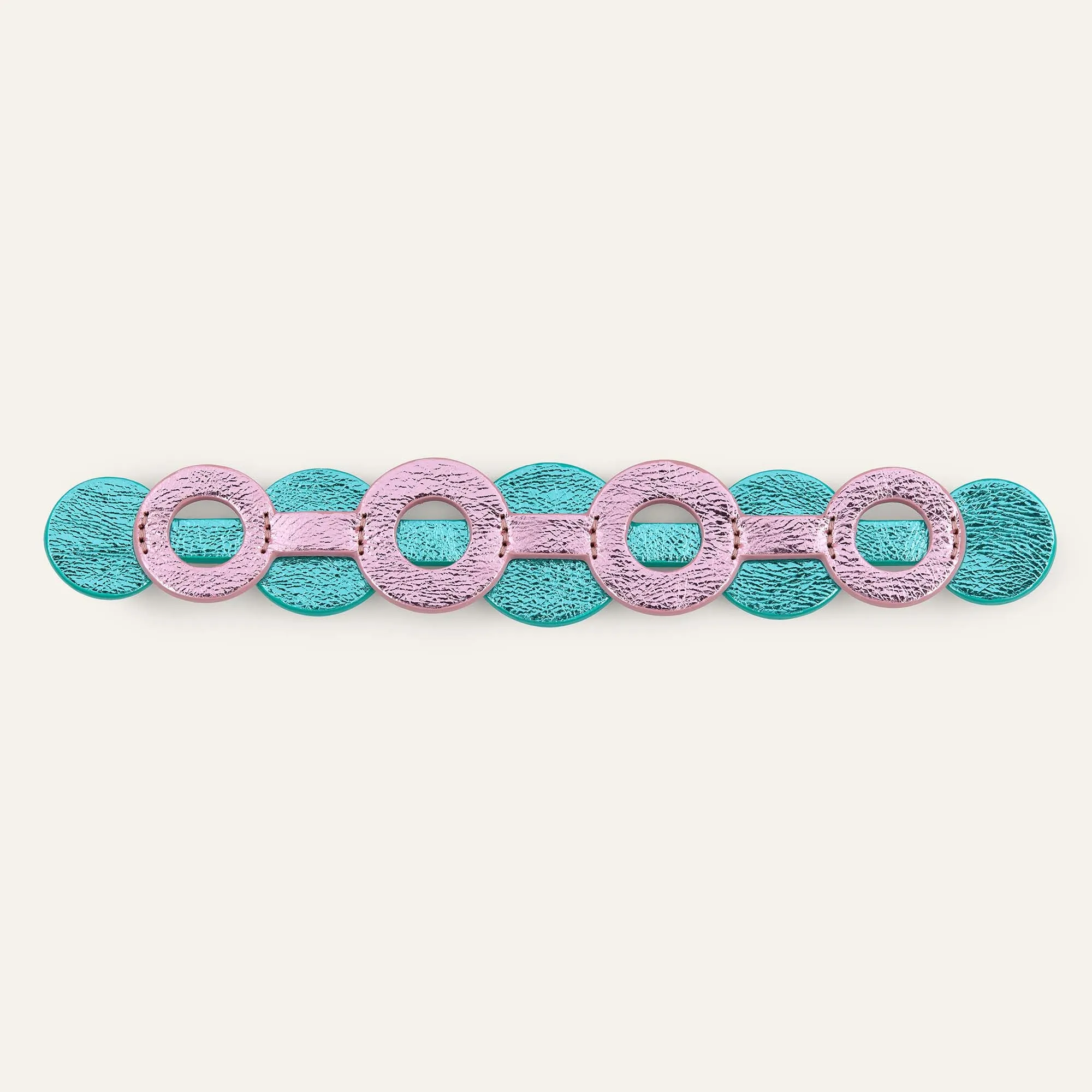 Deco Discs | Metallic Pink Metallic Turquoise with Silver hardware