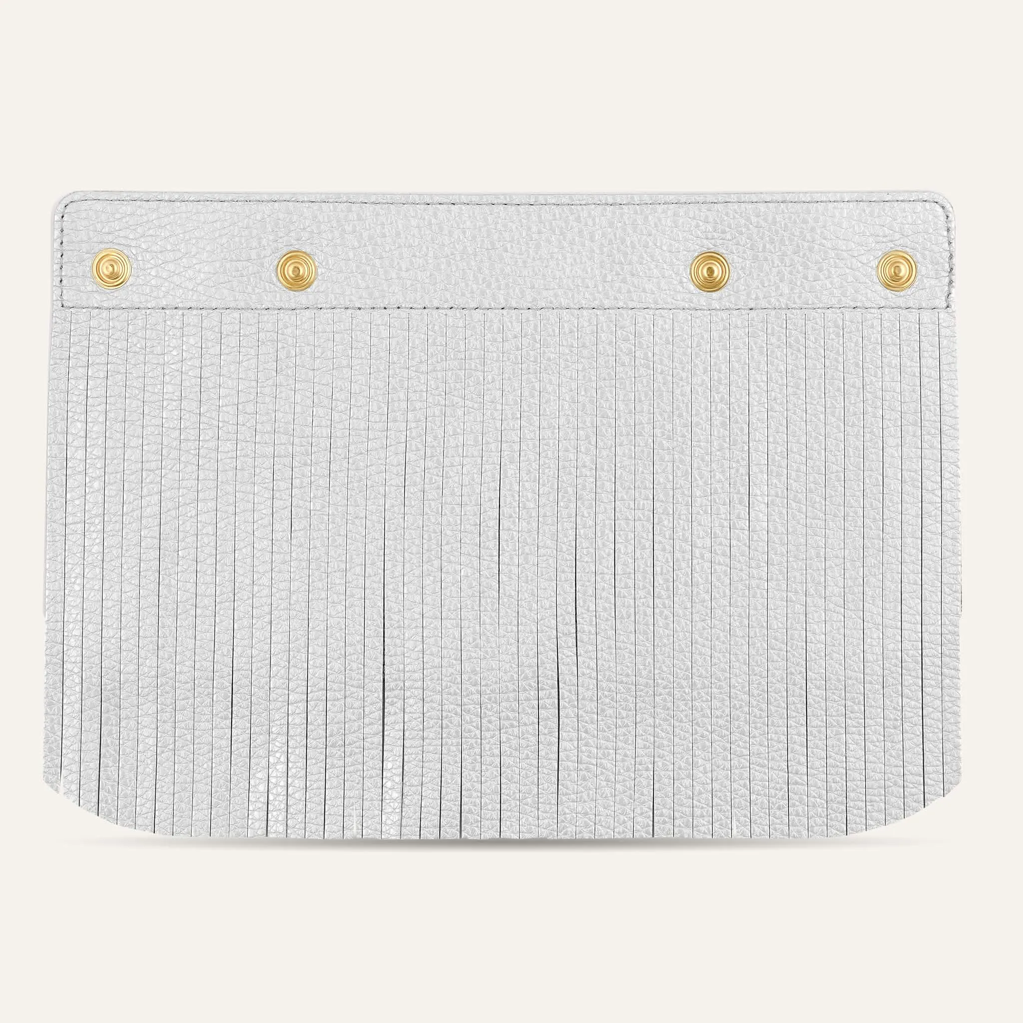 Deco Fringing | Blush Rose Soft Metallic Silver with Gold hardware
