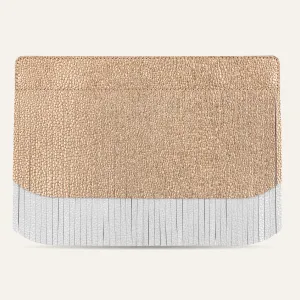 Deco Fringing | Blush Rose Soft Metallic Silver with Gold hardware